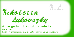 nikoletta lukovszky business card